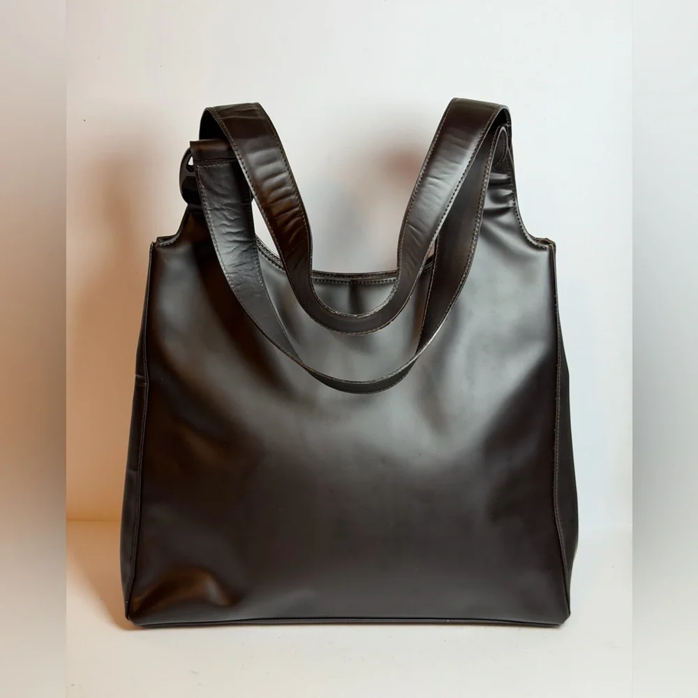 Salvatore Ferragamo Brown Matte Leather Shoulder Bag